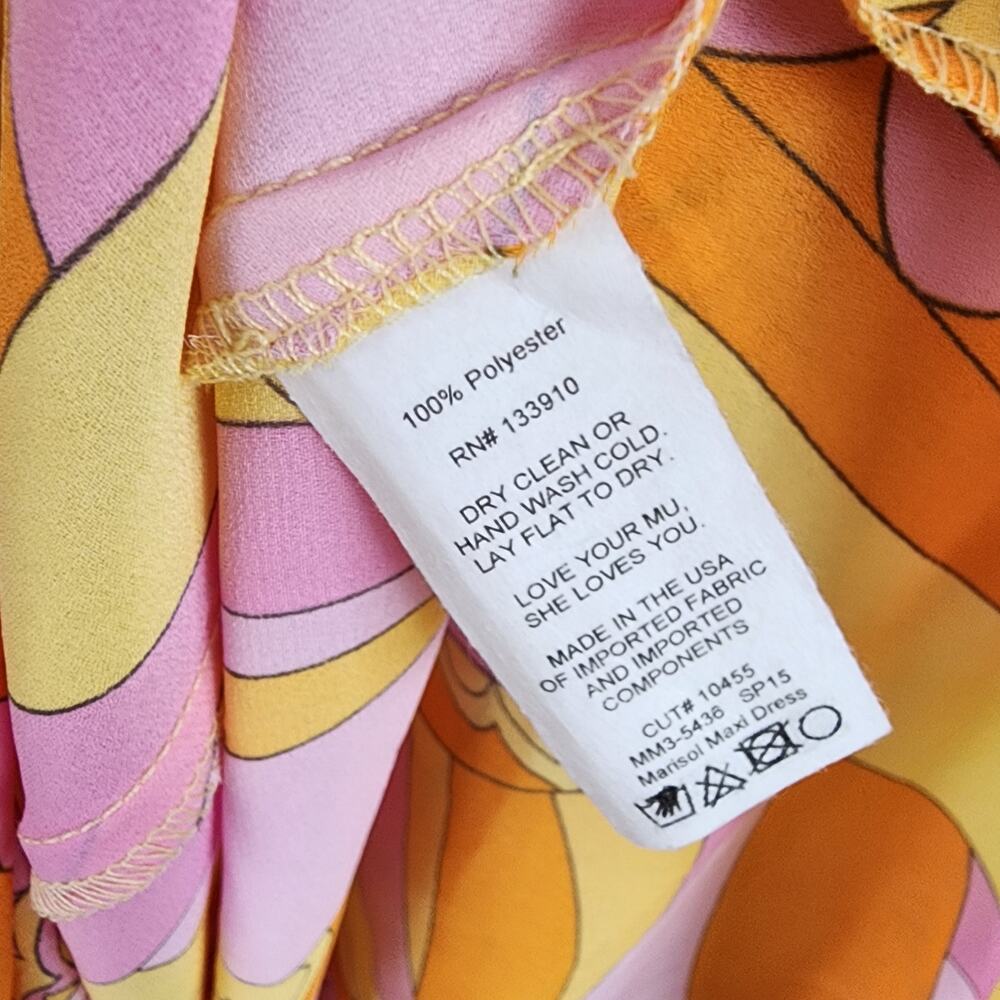 Show Me Your Mumu Marisol Maxi Dress Pink Orange Cutout Halter - M NWT Resort - Picture 13 of 15